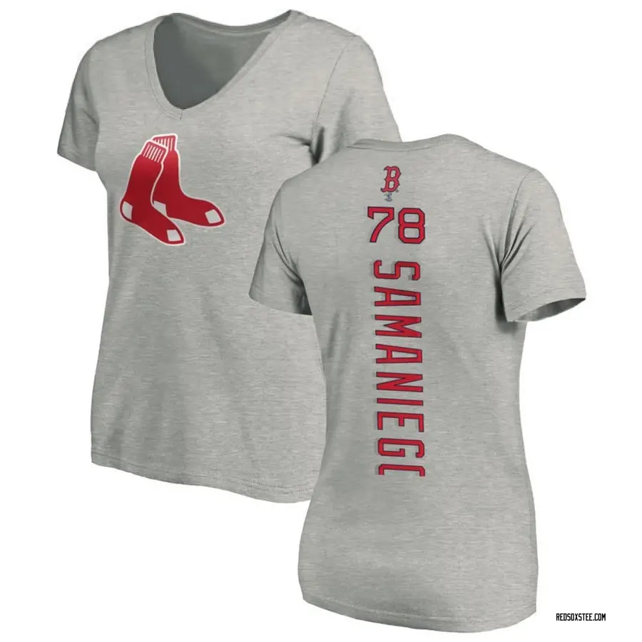 Women's Tyler Samaniego Boston Red Sox Backer Slim Fit T-Shirt - Ash