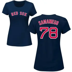 Women's Tyler Samaniego Boston Red Sox Roster Name & Number T-Shirt - Navy