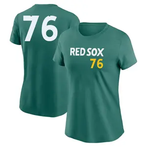 Women's Zack Kelly Boston Red Sox Green 2025 City Connect Fuse Game Day Name & Number T-Shirt