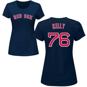 Women's Zack Kelly Boston Red Sox Roster Name & Number T-Shirt - Navy