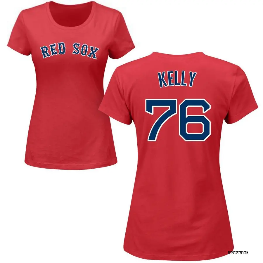 Women's Zack Kelly Boston Red Sox Roster Name & Number T-Shirt - Red