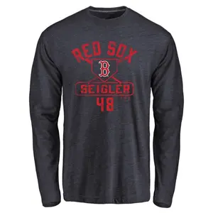 Youth Anthony Seigler Boston Red Sox Base Runner Tri-Blend Long Sleeve T-Shirt - Navy