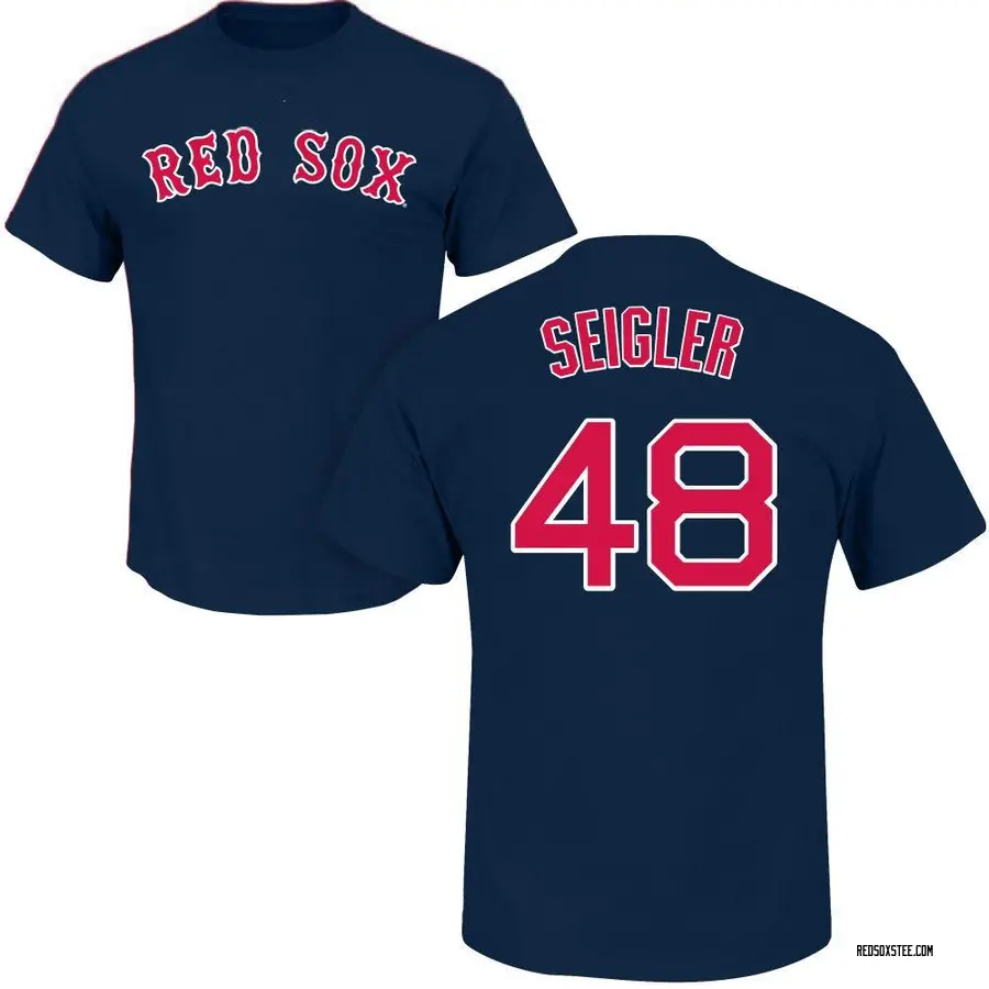 Youth Anthony Seigler Boston Red Sox Roster Name & Number T-Shirt - Navy