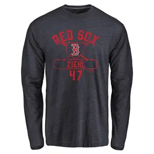 Youth Gage Ziehl Boston Red Sox Base Runner Tri-Blend Long Sleeve T-Shirt - Navy