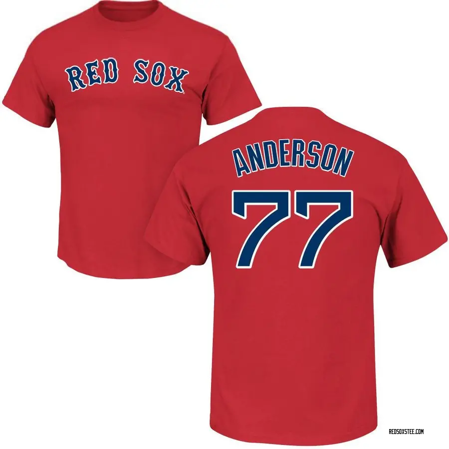 Youth Jack Anderson Boston Red Sox Roster Name & Number T-Shirt - Scarlet