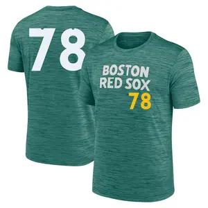 Youth Joe Jacques Boston Red Sox Green 2025 City Connect Collection Velocity Performance Game Day Name & Number T-Shirt