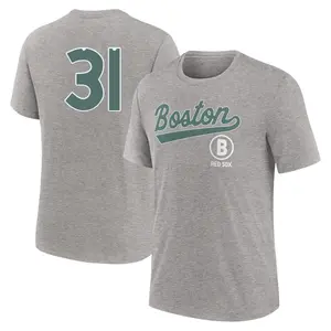 Youth Liam Hendriks Boston Red Sox Heather Charcoal 2025 City Connect Name & Number T-Shirt