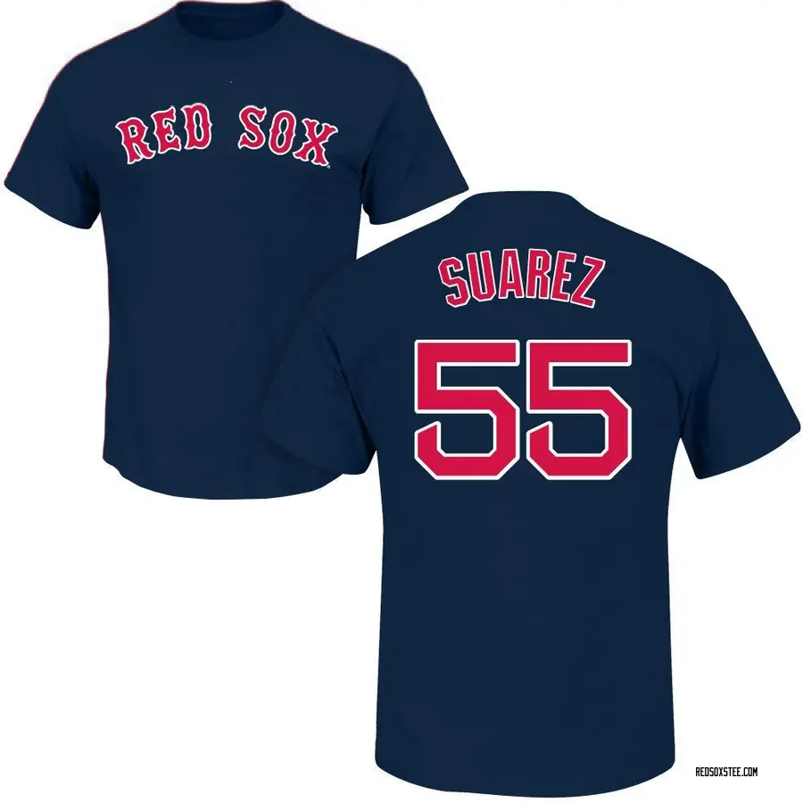 Youth Ranger Suarez Boston Red Sox Roster Name & Number T-Shirt - Navy