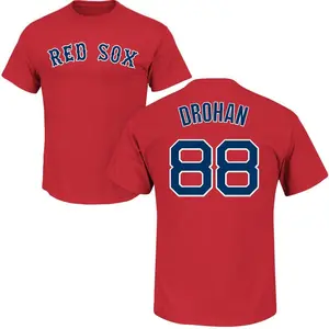 Youth Shane Drohan Boston Red Sox Roster Name & Number T-Shirt - Scarlet