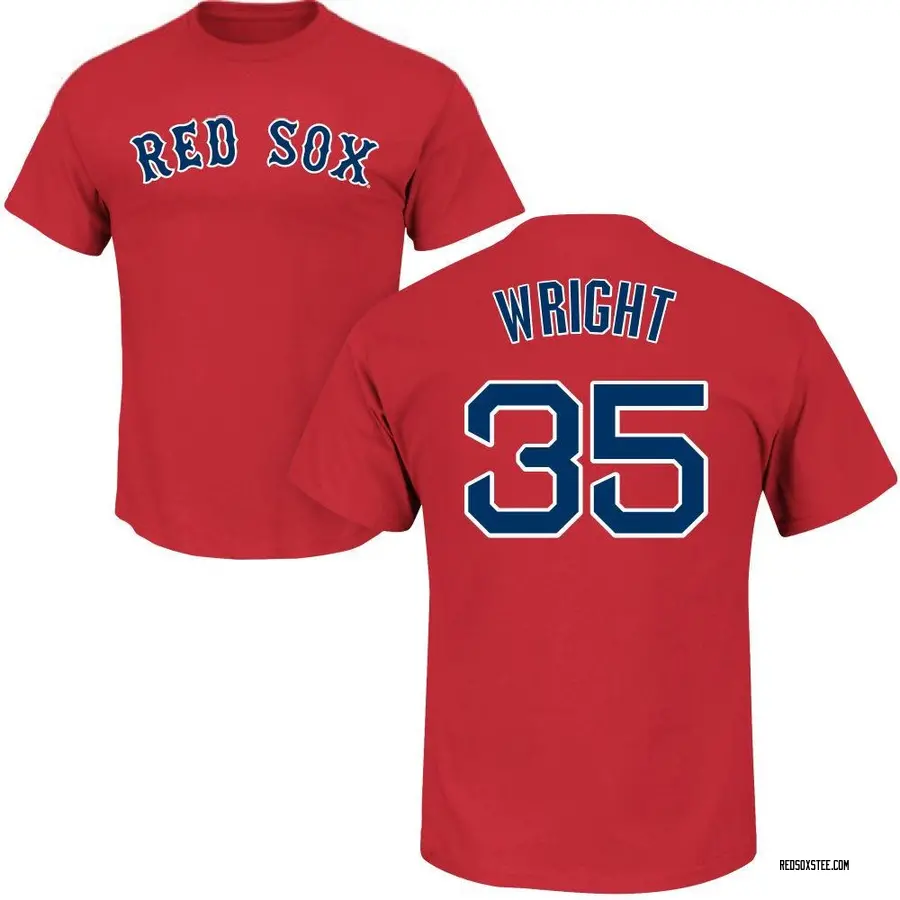 Youth Steven Wright Boston Red Sox Roster Name & Number T-Shirt - Scarlet