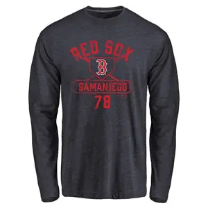 Youth Tyler Samaniego Boston Red Sox Base Runner Tri-Blend Long Sleeve T-Shirt - Navy