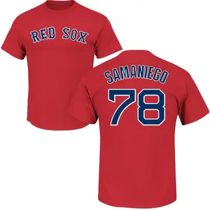 Youth Tyler Samaniego Boston Red Sox Roster Name & Number T-Shirt - Scarlet